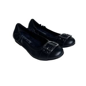 Walking Cradles  Black Leather Tara Flats 7.5 Wide W
